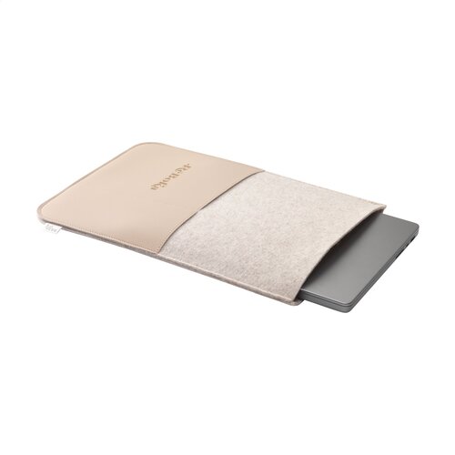 Recycled Felt & Apple Leather Laptop Sleeve bedrukken met logo