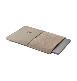 Recycled Felt & Apple Leather Laptop Sleeve