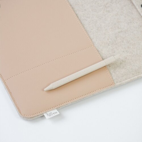 Recycled Felt & Apple Leather Laptop Sleeve Plus bedrukken met logo