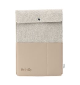 Recycled Felt & Apple Leather Laptop Sleeve Plus