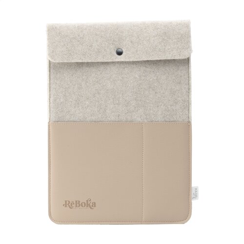 Recycled Felt & Apple Leather Laptop Sleeve Plus bedrukken met logo
