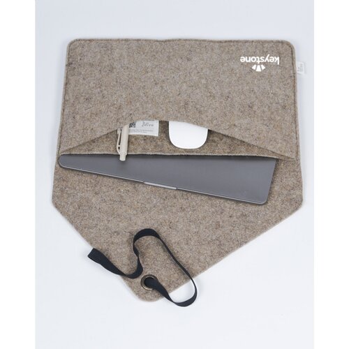 DéBlé MADE out of gerecyclede vilten laptophoes 269492 voor 14 inch laptop met extra opbergvak