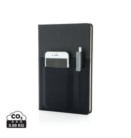 DeBle A5 Deluxe notitieboek met slimme opbergvakken bedrukken met logo