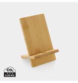 Bamboe telefoonstandaard P301.409 – FSC 100 gecertificeerde bamboe standaard met kabelopening, geleverd in FSC kraft brievenbusdoos, ideaal eco relatiegeschenk