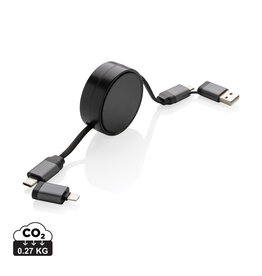 6-in-1-kabel Terra RCS gerecycled aluminium uitrekbaar