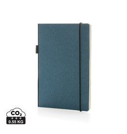 A5 FSC deluxe hardcover notitieboek P774.34 met pennenlus, opbergvak en 160 crèmekleurige gelinieerde pagina's