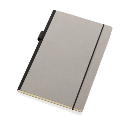 A5 FSC deluxe hardcover notitieboek P774.34 met pennenlus, opbergvak en 160 crèmekleurige gelinieerde pagina's