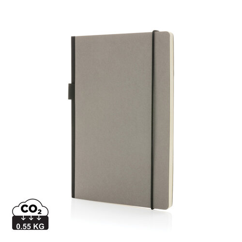A5 FSC deluxe hardcover notitieboek P774.34 met pennenlus, opbergvak en 160 crèmekleurige gelinieerde pagina's