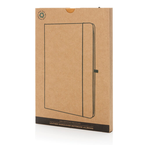 GRS Gerecycled lederen hardcover notitieboek A5 – P774.20