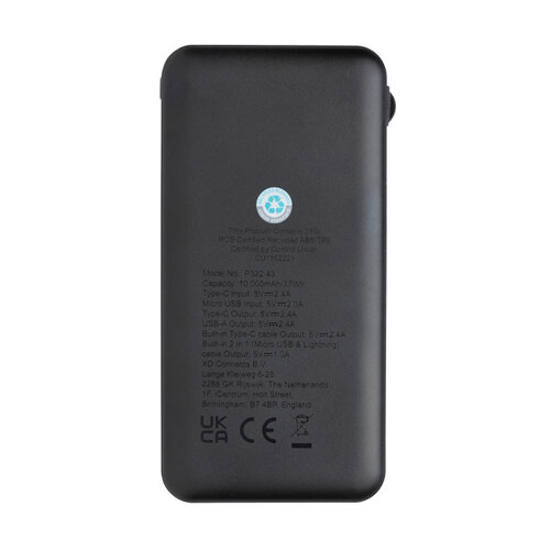 Powerbank Lockhart RCS Gerecycled Plastic 10.000 mAh – P322.431