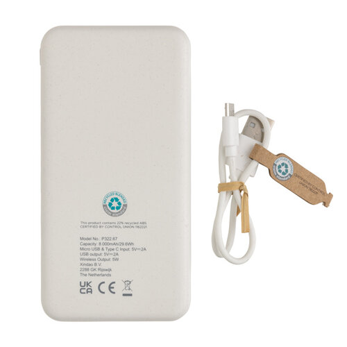 Wireless Powerbank Recycled Plastic 8.000 mAh – P322.67