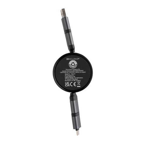 6-in-1-kabel Terra RCS gerecycled aluminium uitrekbaar