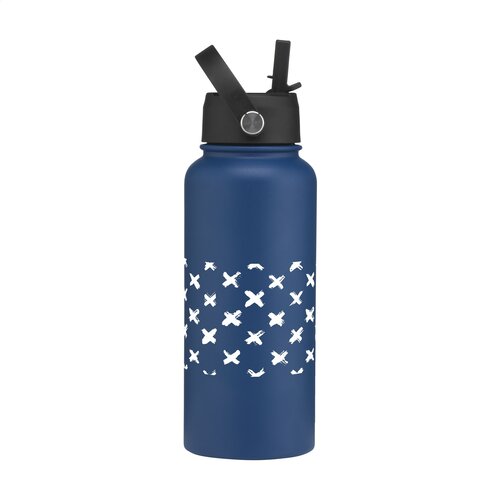 DéBlé Eddy RCS Recycled Steel Bottle 900 ml – Dubbelwandig RVS & Draagring bedrukken met logo