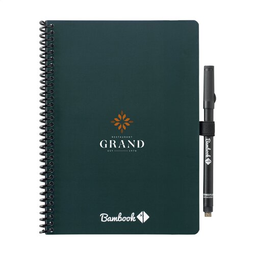 Bambook Classic Original Dot Grid Notebook A5 – 3070, herbruikbaar en duurzaam relatiegeschenk met FSC-karton cover, 40 uitwisbare pagina’s en Bambook marker