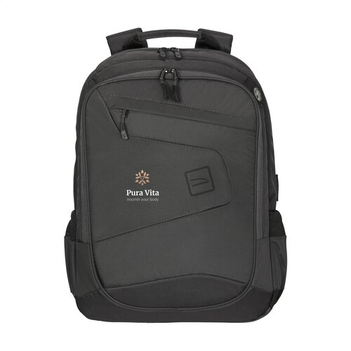 Tucano Lato Backpack 17 inch met logo – DeBle duurzame laptoprugzak van gerecycled kunststof met ergonomisch rugpand en organiser voor bedrijven