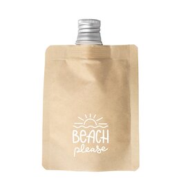 SunKraft zonnebrandlotion factor 30 in kraft zakje met aluminium dop – compact en duurzaam relatiegeschenk voor buitengebruik