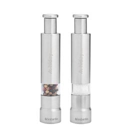 Brabantia Profile Zout- en Pepermolen - 2960.01, compacte RVS molenset met kunststof venster en recyclebaar design