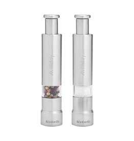 Brabantia Profile Zout- en Pepermolen - 2960.01, compacte RVS molenset met kunststof venster en recyclebaar design