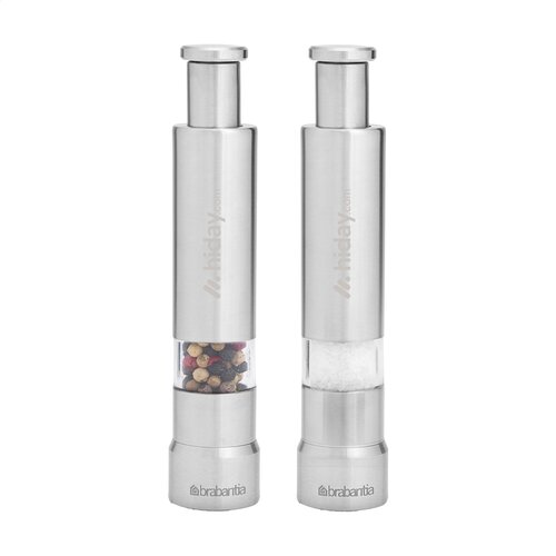 Brabantia Profile Zout- en Pepermolen - 2960.01, compacte RVS molenset met kunststof venster en recyclebaar design