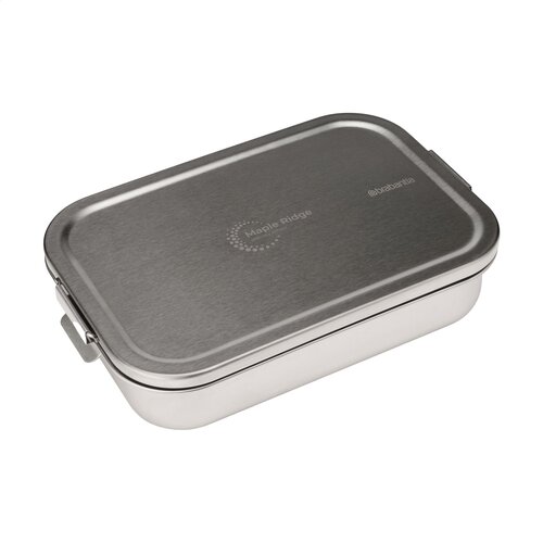 Brabantia Make & Take Bento Lunchbox 2 Liter - 2953.01, RVS lunchbox met uitneembare verdeler en luchtdichte sluiting