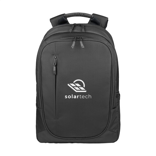 Tucano Bizip Backpack 15,6 inch met logo – DeBle duurzame laptoprugzak van gerecycled kunststof met organiser-vak, trolleyriem en laptopvak voor bedrijven