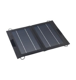 Solar Panel RPET 10W Charger oplader 2518 – duurzame 600D RPET pouch met solarpaneel, 10W vermogen, USB-A en Type-C aansluitingen, ideaal relatiegeschenk voor reizen en outdoor