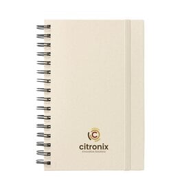 Sugarcane Bagasse Spiral A5 notitieboek 263497 bedrukt met logo