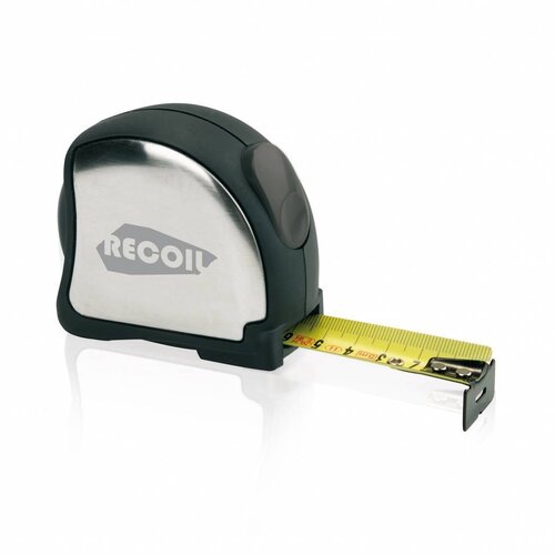 Stalen rolmaat 5 meter bedrukken met logo DeBle RVS meetlint NL BE