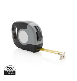 Karabijn rolmaat 5 meter bedrukken met logo DeBle meetlint met magneet NL BE