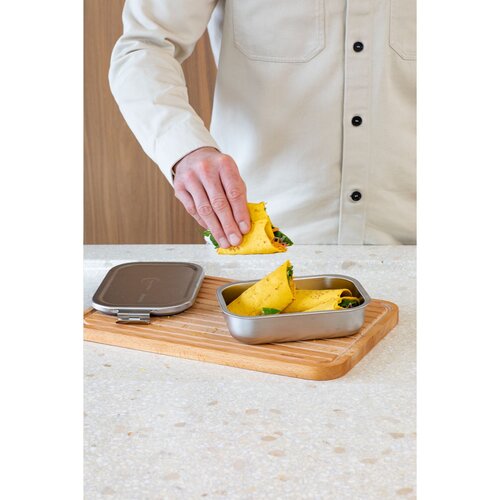 Brabantia Make & Take Lunchbox Medium 1,1 L - 2952, RVS lunchbox met luchtdichte kliksluiting en duurzaam design