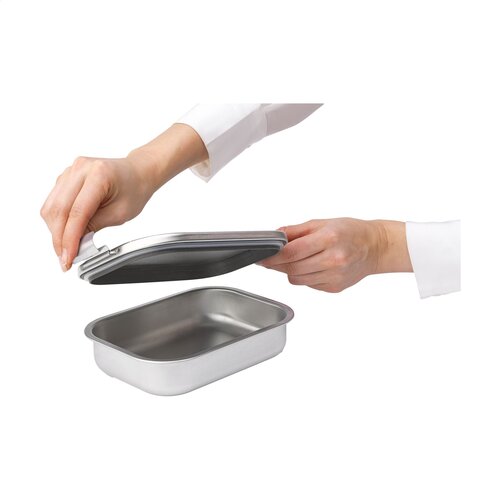 Brabantia Make & Take Lunchbox Medium 1,1 L - 2952, RVS lunchbox met luchtdichte kliksluiting en duurzaam design
