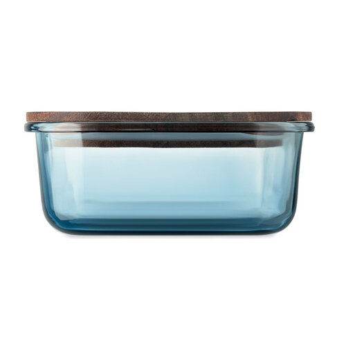 DéBlé glazen lunchbox 800 ml MO2750 met FSC® acaciahouten deksel bedrukt met logo