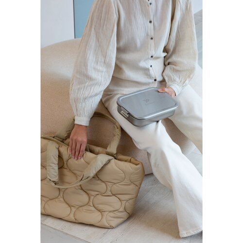 Brabantia Make & Take Bento Lunchbox 2 Liter - 2953.01, RVS lunchbox met uitneembare verdeler en luchtdichte sluiting