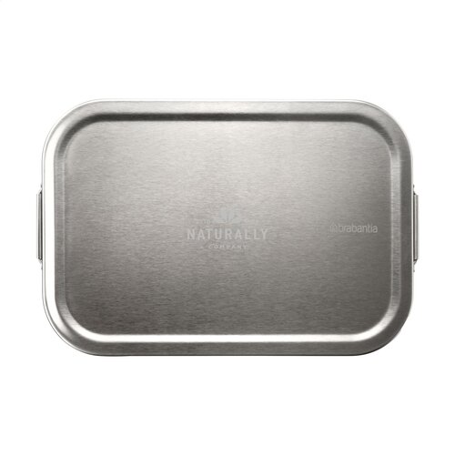 Brabantia Make & Take Bento Lunchbox 2 Liter - 2953.01, RVS lunchbox met uitneembare verdeler en luchtdichte sluiting