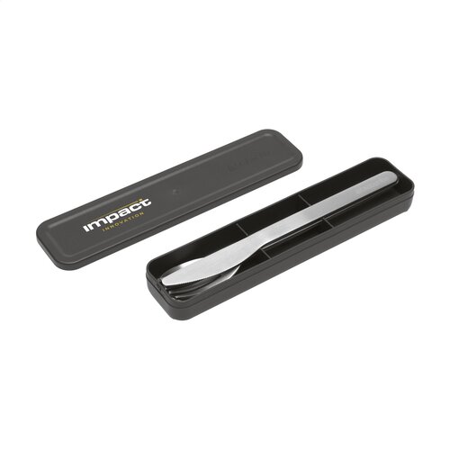 Brabantia Make & Take Bestekset - 2967.01, herbruikbare RVS bestekset met mes, vork en lepel in compact kunststof doosje