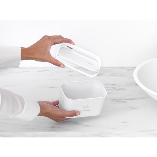 Brabantia Mindset Badkamer Afvalbakje - 2961.10, compact kunststof afvalbakje met afneembare klapdeksel