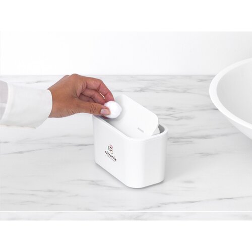 Brabantia Mindset Badkamer Afvalbakje - 2961.10, compact kunststof afvalbakje met afneembare klapdeksel