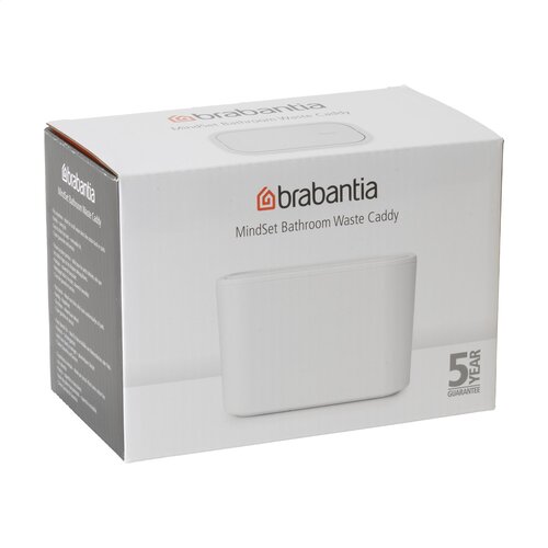 Brabantia Mindset Badkamer Afvalbakje - 2961.10, compact kunststof afvalbakje met afneembare klapdeksel