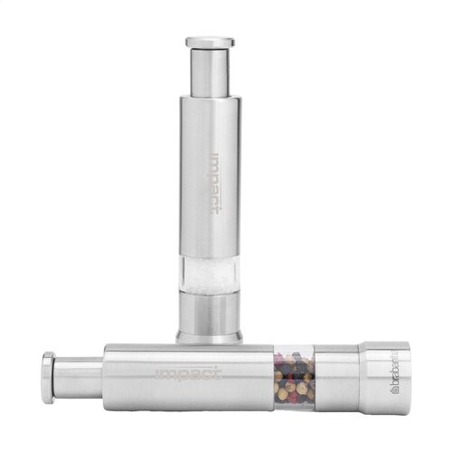 Brabantia Profile Zout- en Pepermolen - 2960.01, compacte RVS molenset met kunststof venster en recyclebaar design