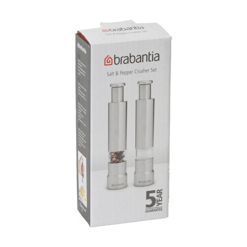 Brabantia Profile Zout- en Pepermolen - 2960.01, compacte RVS molenset met kunststof venster en recyclebaar design