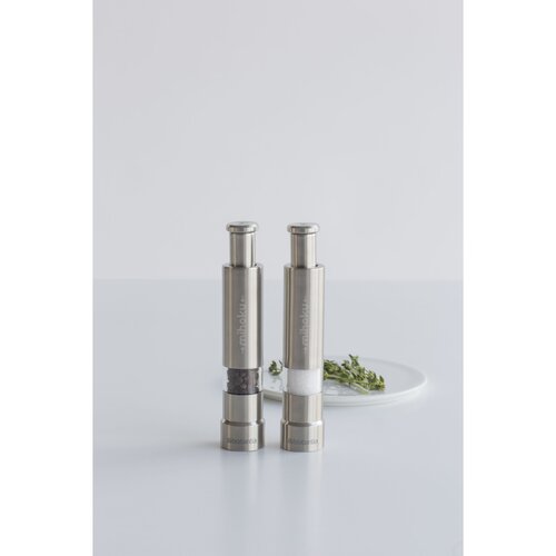 Brabantia Profile Zout- en Pepermolen - 2960.01, compacte RVS molenset met kunststof venster en recyclebaar design
