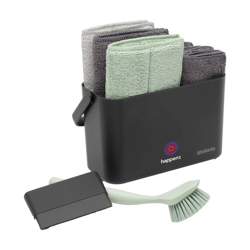 Brabantia SinkSide Organiser Schoonmaakset - 2981.92, complete kunststof organiser met schoonmaakdoekjes, borstel en schraper