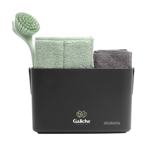 Brabantia SinkSide Organiser Schoonmaakset - 2981.92, complete kunststof organiser met schoonmaakdoekjes, borstel en schraper