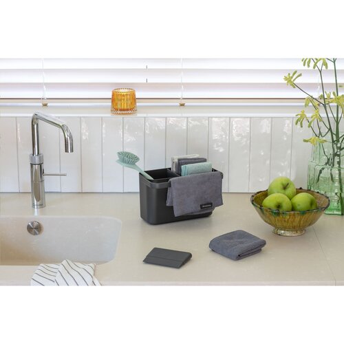 Brabantia SinkSide Organiser Schoonmaakset - 2981.92, complete kunststof organiser met schoonmaakdoekjes, borstel en schraper