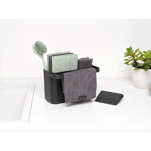 Brabantia SinkSide Organiser Schoonmaakset - 2981.92, complete kunststof organiser met schoonmaakdoekjes, borstel en schraper