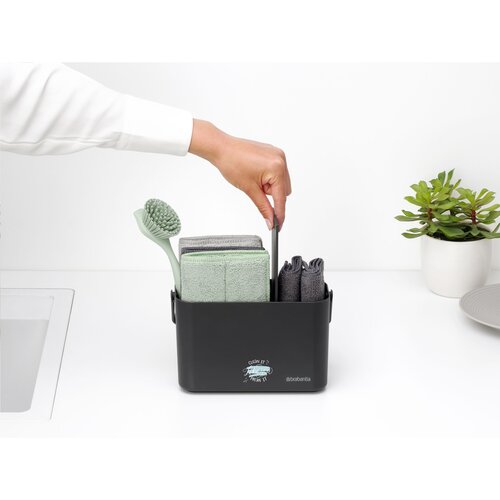 Brabantia SinkSide Organiser Schoonmaakset - 2981.92, complete kunststof organiser met schoonmaakdoekjes, borstel en schraper