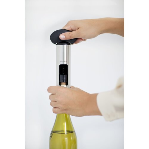 Brabantia Classic RVS Kurkentrekker - 2979, kurkentrekker van RVS en kunststof met draaigreep, capsulesnijder en non-stick spiraal