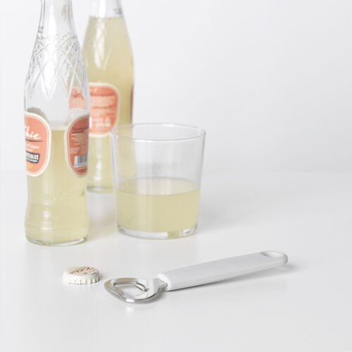 Brabantia Tasty+ Flesopener - 2968, RVS flesopener met lange kunststof handgreep en ophangoog