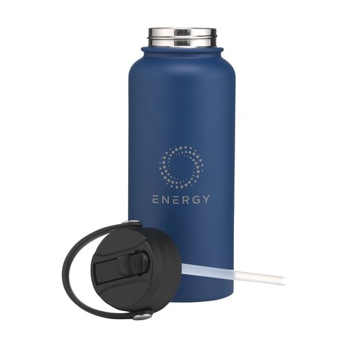 DéBlé Eddy RCS Recycled Steel Bottle 900 ml – Dubbelwandig RVS & Draagring bedrukken met logo