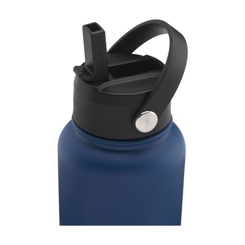 DéBlé Eddy RCS Recycled Steel Bottle 900 ml – Dubbelwandig RVS & Draagring bedrukken met logo